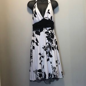 Gorgeous black and white halter dress